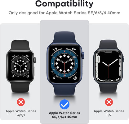 2 Pack Hard Case Designed for Apple Watch Se/Series 6/5/4 40Mm with 9H Tempered Glass Screen Protector, [Touch Sensitive] [Full Coverage] Slim Bumper Protective Cover, Blue